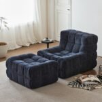 Cross-Border Single Sofa Chair, Living Room Bedroom Balcony Waffle Lazy Sofa Roll-Pack Compression Sponge Sofa