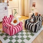 Dopamine Kids Sofa Cute Striped Cartoon Seat Mini Lazy Sofa Plush Sofa Baby Small Sofa
