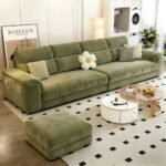 Living Room Sofa Simple Modern Chenille Small Apartment Straight Sofa, Home Combination 2026 New Fabric Sofa