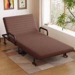 New Folding Bed Office Nap Essential, Single/Double Small Apartment Home Use Temporary Bed for Nannies & Guests