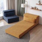 Vacuum Compression Vintage Single Sofa Bed, Can Lounge & Sleep Foldable, Small Apartment Living Room Full Sponge Lazy Sofa