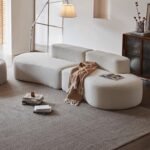 Cross-Border Compression Pure Sponge Vacuum Roll-Pack Sofa, Japanese Wabi-Sabi Style Fabric Sofa, Large & Small Apartment Living Room Straight